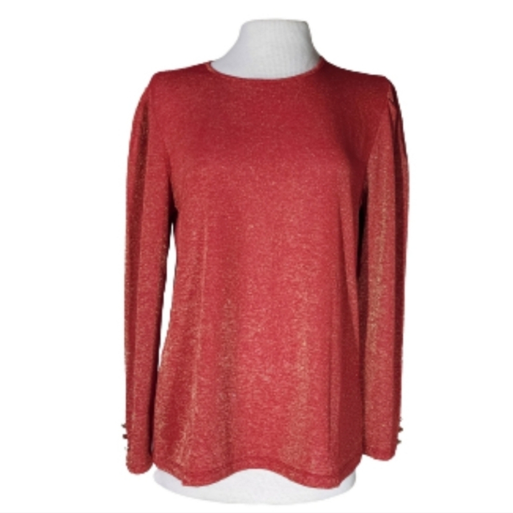 Liz Claiborne Cabaret Long Sleeve Pullover Red Size L